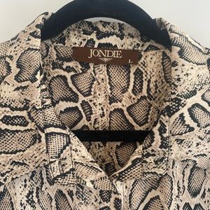 Jondie Snake Skin Button Up Blouse